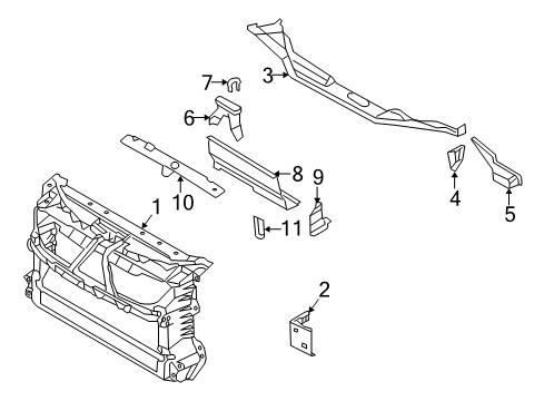 2005 Volkswagen Phaeton Radiator Support Diagram