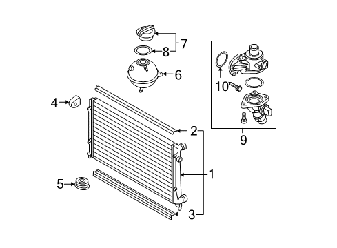 2006 Volkswagen Passat Radiator & Components Diagram