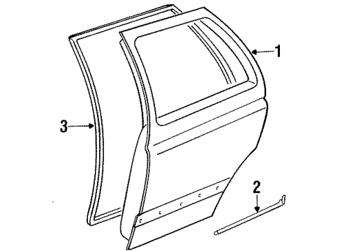 1997 Volkswagen Golf Door & Components Diagram