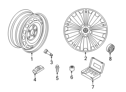 2018 Volkswagen Tiguan Wheel Covers & Trim Diagram