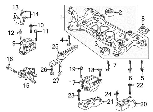 2015 Volkswagen Passat Engine & Trans Mounting Diagram