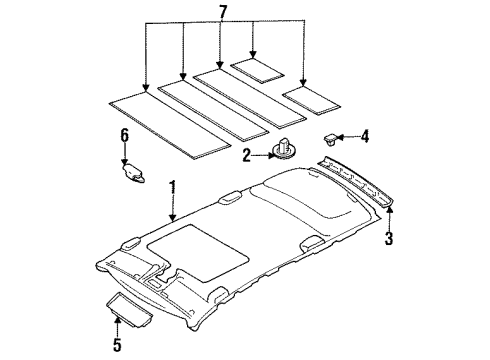 1999 Volkswagen Jetta Interior Trim - Roof Diagram