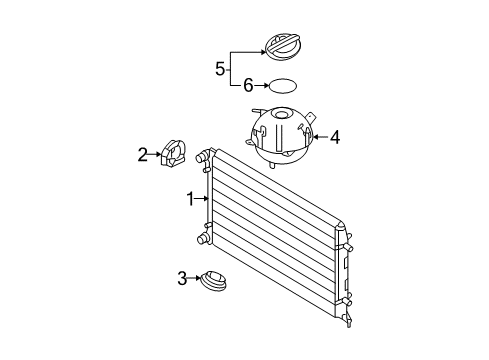 2007 Volkswagen Beetle Radiator & Components Diagram 2
