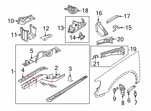 2017 Volkswagen Tiguan Structural Components & Rails