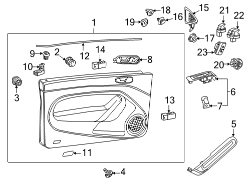 2015 Volkswagen Beetle Interior Trim - Door Diagram