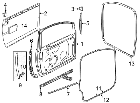 2002 Volkswagen Golf Door & Components Diagram