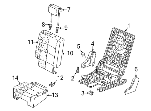 2021 Volkswagen Tiguan Rear Seat Components Diagram 4