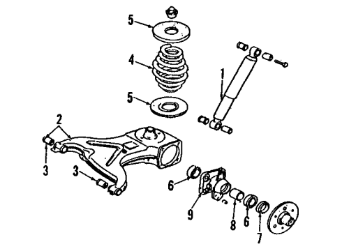 1984 Volkswagen Vanagon Rear Suspension Components Diagram