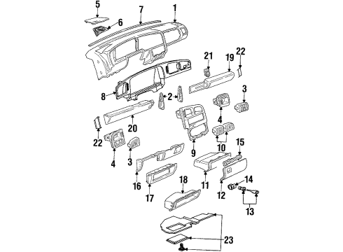 1990 Volkswagen Passat Instrument Panel Diagram