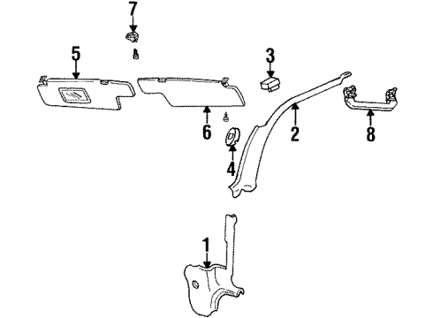 1994 Volkswagen Jetta Interior Trim - Cowl Diagram