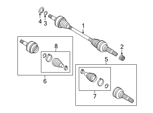 2011 Volkswagen Touareg Drive Axles - Rear Diagram
