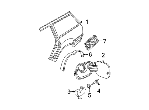 2002 Volkswagen Jetta Quarter Panel & Components Diagram