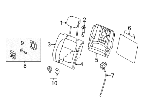 2019 Volkswagen Beetle Rear Seat Components