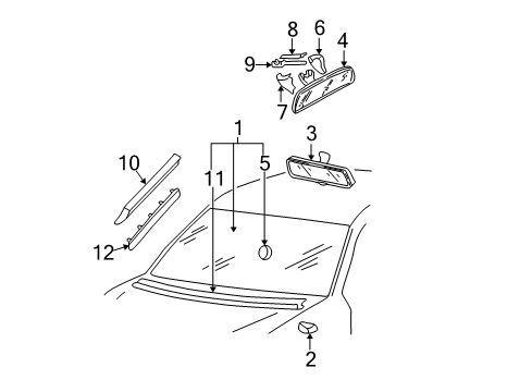2002 Volkswagen Passat Glass - Windshield Diagram