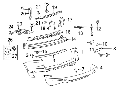 2004 Volkswagen Touareg Bumper & Components - Rear Diagram 2