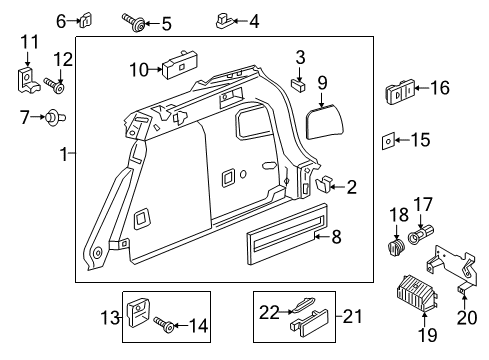 2015 Volkswagen Golf SportWagen Interior Trim - Quarter Panels Diagram