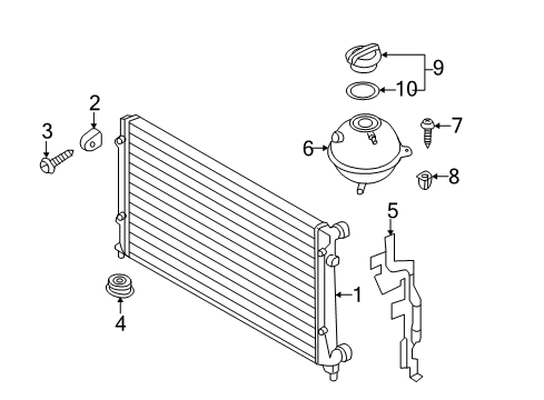 2013 Volkswagen Beetle Radiator & Components Diagram