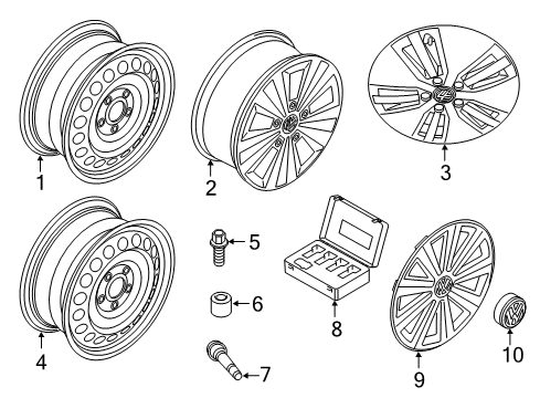 2015 Volkswagen e-Golf Wheels Diagram