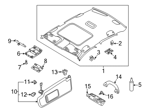 2025 Volkswagen Jetta Interior Trim - Roof Diagram