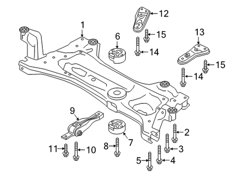 2022 Volkswagen Atlas Cross Sport Suspension Mounting - Front Diagram