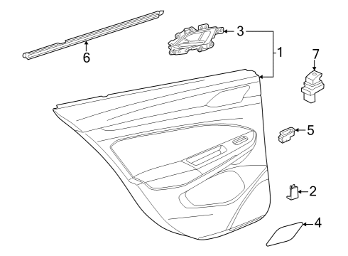 2025 Volkswagen Golf R Interior Trim - Rear Door Diagram