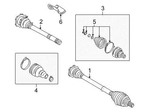 2002 Volkswagen Passat Drive Axles - Front Diagram