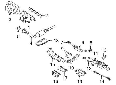 2003 Volkswagen Golf Exhaust Components Diagram