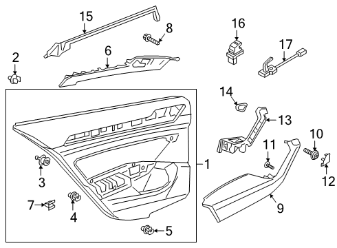 2019 Volkswagen Arteon Interior Trim - Rear Door Diagram