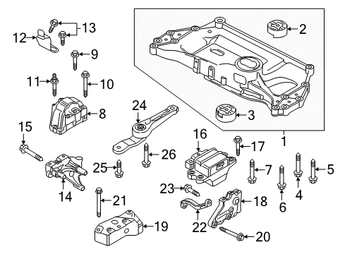 2014 Volkswagen Jetta Engine & Trans Mounting Diagram