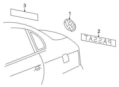 1998 Volkswagen Passat Exterior Trim - Lift Gate Diagram