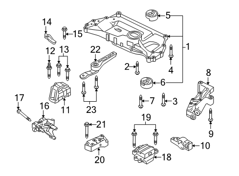 2012 Volkswagen Golf R Engine & Trans Mounting Diagram