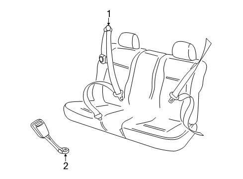 2005 Volkswagen Beetle Rear Seat Belts Diagram