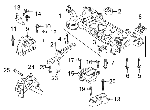 2018 Volkswagen Passat Engine & Trans Mounting Diagram