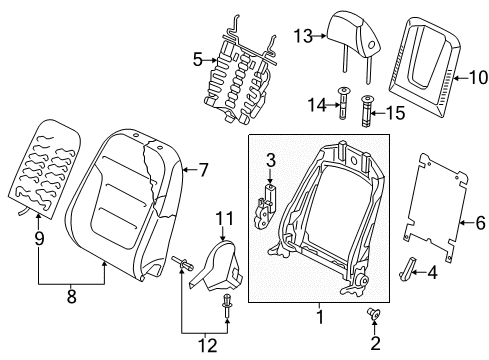 2014 Volkswagen Touareg Front Seat Components Diagram