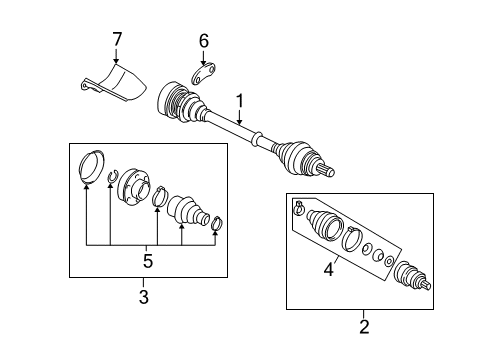 2008 Volkswagen R32 Drive Axles - Front Diagram