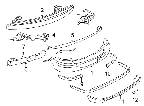 2000 Volkswagen Cabrio Bumper & Components - Rear Diagram