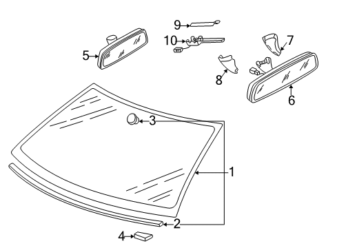 2002 Volkswagen Jetta Glass - Windshield Diagram