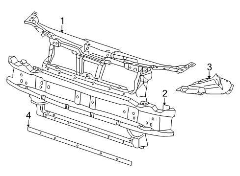 1999 Volkswagen Cabrio Radiator Support Diagram