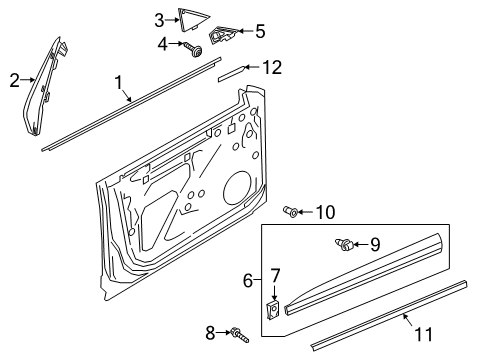 2019 Volkswagen Arteon Exterior Trim - Front Door Diagram