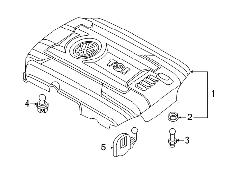 2017 Volkswagen Beetle Engine Appearance Cover Diagram