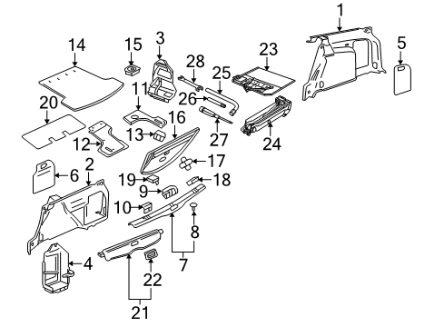 2002 Volkswagen Passat Interior Trim - Rear Body Diagram