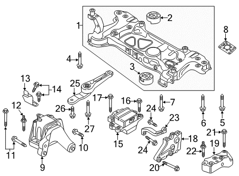 2013 Volkswagen Beetle Engine & Trans Mounting Diagram