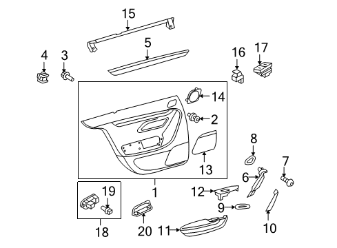 2011 Volkswagen CC Interior Trim - Rear Door Diagram