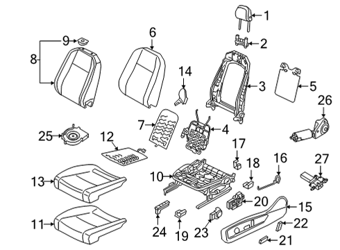 2025 Volkswagen Atlas Cross Sport Driver Seat Components