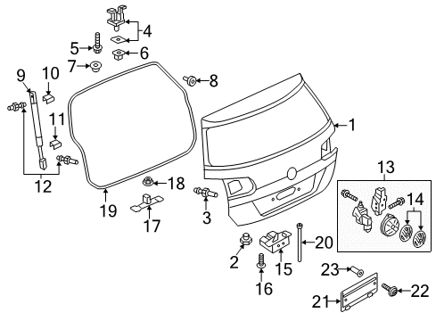 2015 Volkswagen Golf SportWagen Gate & Hardware Diagram