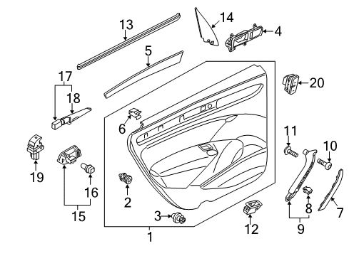 2013 Volkswagen Passat Interior Trim - Rear Door Diagram
