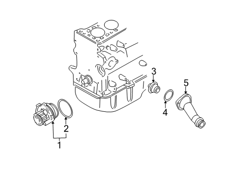 2000 Volkswagen Golf Water Pump - Belts Diagram 3