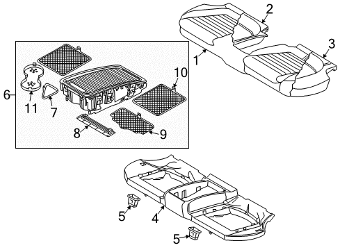 2012 Volkswagen CC Rear Seat Components Diagram