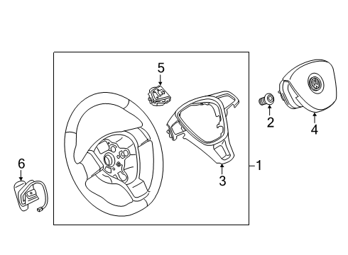 2022 Volkswagen Passat Steering Wheel & Trim Diagram