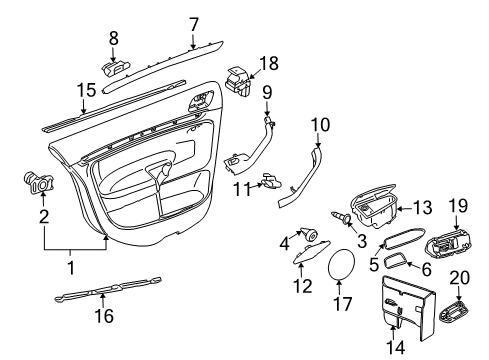 2009 Volkswagen Jetta Interior Trim - Rear Door Diagram